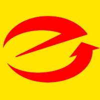 Dieses Bild zeigt ein markantes Logo mit einem dynamischen Design. Auf einem kräftigen gelben Hintergrund befindet sich ein rotes Symbol, bestehend aus zwei geschwungenen, pfeilartigen Formen. Diese formen zusammen eine stilisierte Drehbewegung oder Kreisbewegung und vermitteln ein Gefühl von Energie und Dynamik. Der Kontrast zwischen dem intensiven Rot und dem leuchtenden Gelb zieht sofort die Aufmerksamkeit auf sich, was das Logo kraftvoll und einprägsam macht.